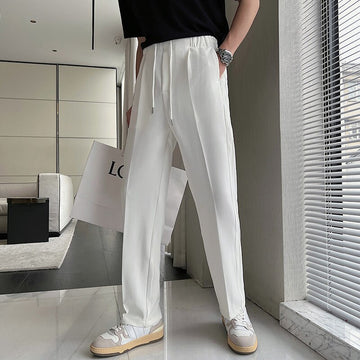 Spring New Black Khaki White Pants Men Fashion Casual Straight Pants Men Korean Loose Suit Pants Mens Formal Trousers S-2XL aidase-shop